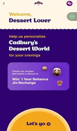 Jio Cadbury Desserts Corner Offer